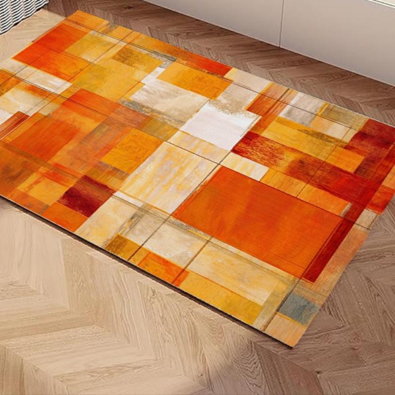 Nowoczesne Pomarańczowe Geometryczne Dywany Obszarowe Antypoślizgowe Można Prać w Pralki Dywan Sypialnia Salon Łazienka Akademiki Mata Podłogowa