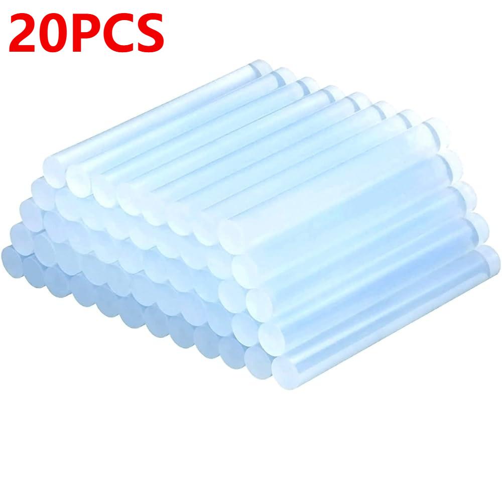 

20 шт. Прозрачные клеевые стержни горячего расплава с сильной адгезией – Прозрачный клей для электрического клеевого пистолета, DIY поделок, домашнего ремонта и ручных инструментов 7x100mm синий