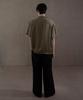 WEGO Short Sleeve Satin Embroidered Summer Simple Size M Men's Shirt, Top, Casual, Khaki,