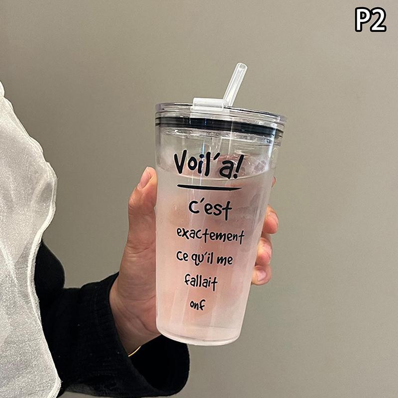 Chic Bow Printed 16.9oz Plastic Water Bottle With Straw And Lid Coffee Cup Travel Mug For Hot And Cold Drinks Outdoor Tableware