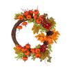 Fall Wreath for Front Door Hanging Pumpkin Maples Wreaths Home Halloween Decorations for Harvest Thanksgiving Supplies