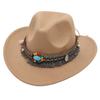 Ethnic Style Children'S Top Hat Tibetan Western Cowboy Hat Upturned Felt Hat Parent-Child Sun Protection Sun Hat Dance