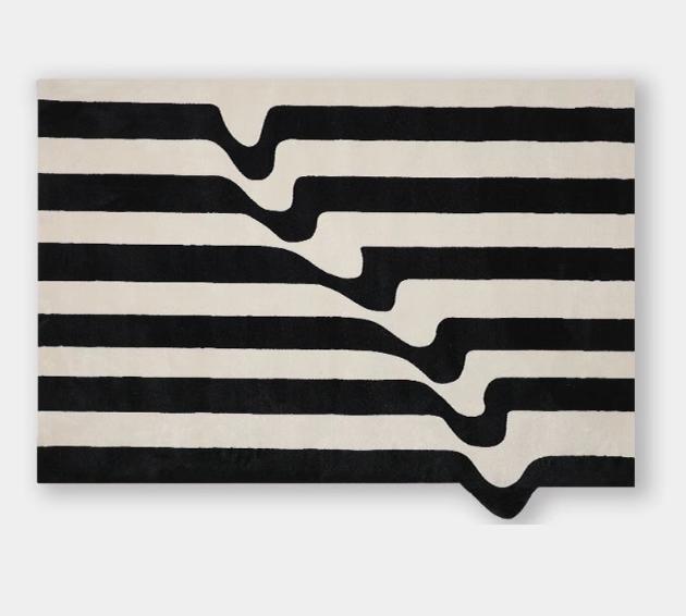 

Light Luxury Rugs for Bedroom Black White Plaid Living Room Decoration Carpet Fluffy Soft Study Rug Home Thicken Plush Floor Mat 80x120cm