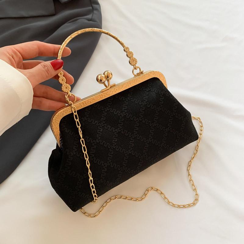 Шикарная и модная корейская сумка-ракушка для женщин в черном, белом, розовом, зеленом цветах чёрный