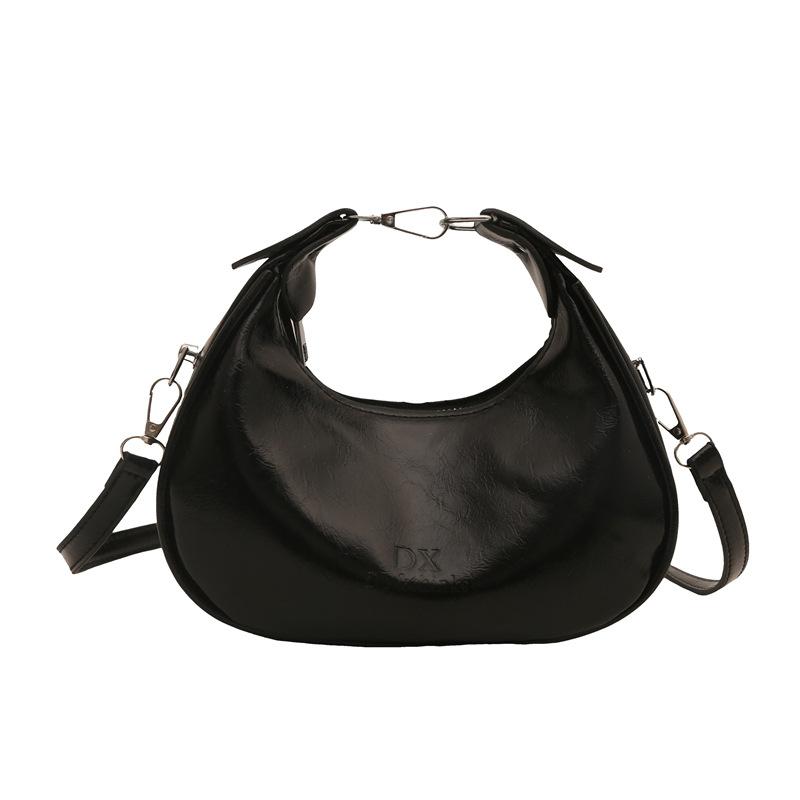 2025 new fashion crescent moon texture messenger bag niche design handbag casual simple temperament shoulder bag
