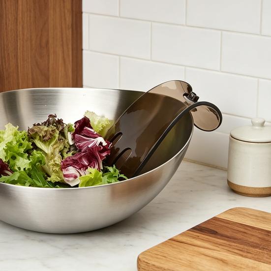 2Pcs Salad Hands Tongs, 2 in 1 Salad Mixer And Server with Grater, Space Saving Nesting Design for Kitchen, Dishwasher Safe Serving Tool