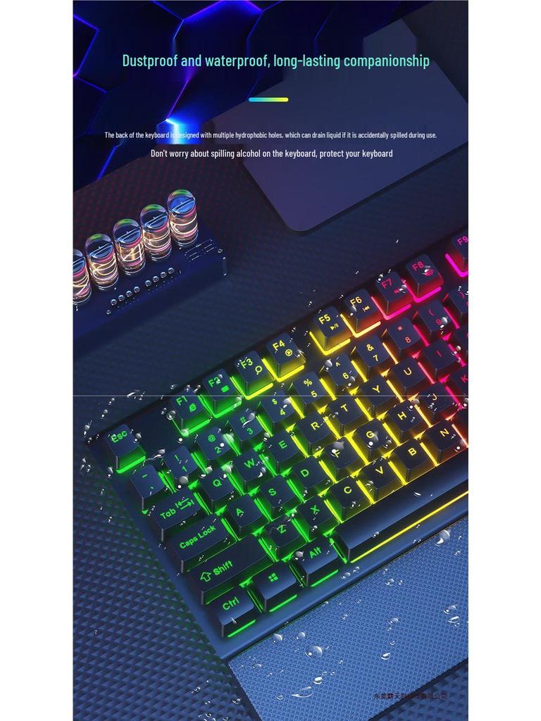 Silent Wired Mechanical-Feel Keyboard and Mouse Set for Gaming, Office, and Desktop Use