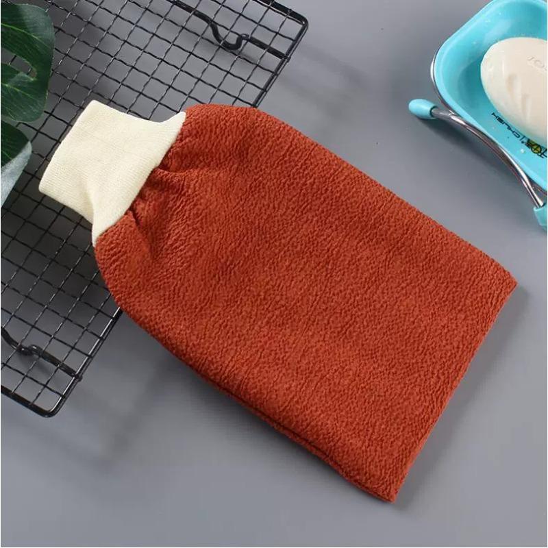 Guante de baño exfoliante de doble cara esponja suave para ducha limpieza corporal