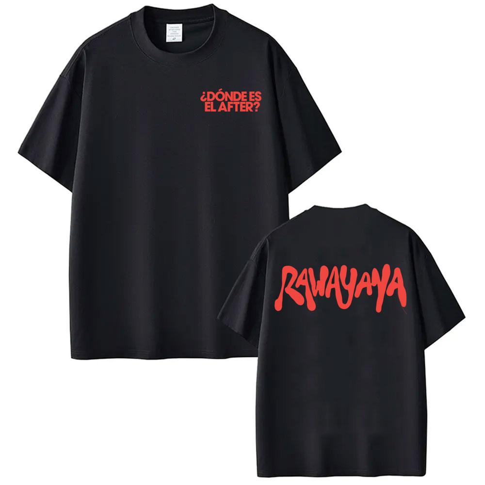 

Rawayana Donde Es El After Album Logo Print T Shirt Men s Clothing Hip Hop High Street T-shirts Summer Tops 100% Cotton T Shi... S разноцветный