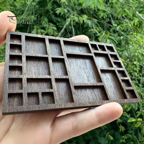 Multi-function Trinket Shelf Miniature Wooden Crystal Display Office Collectibles Organizer Printers Tray for Gems Stones Shells Decorative Stand