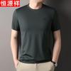 Hengyuanxiang Men's Seamless Cupro Silk Blend T-Shirt