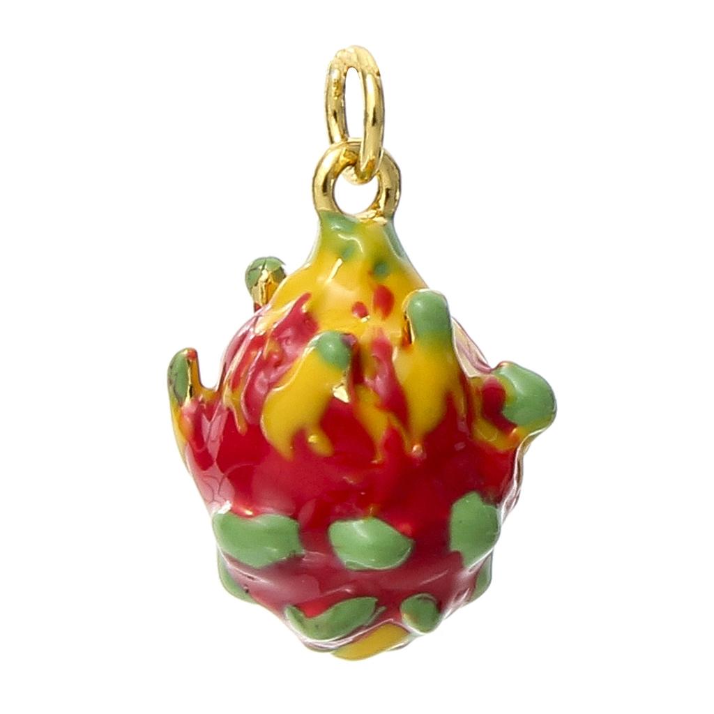1PC 3D Brass Charms Fruit Banana Watermelon Pendant 18K Gold Plated Strawberry Lemon Enamel Charms For Necklace Jewelry Making