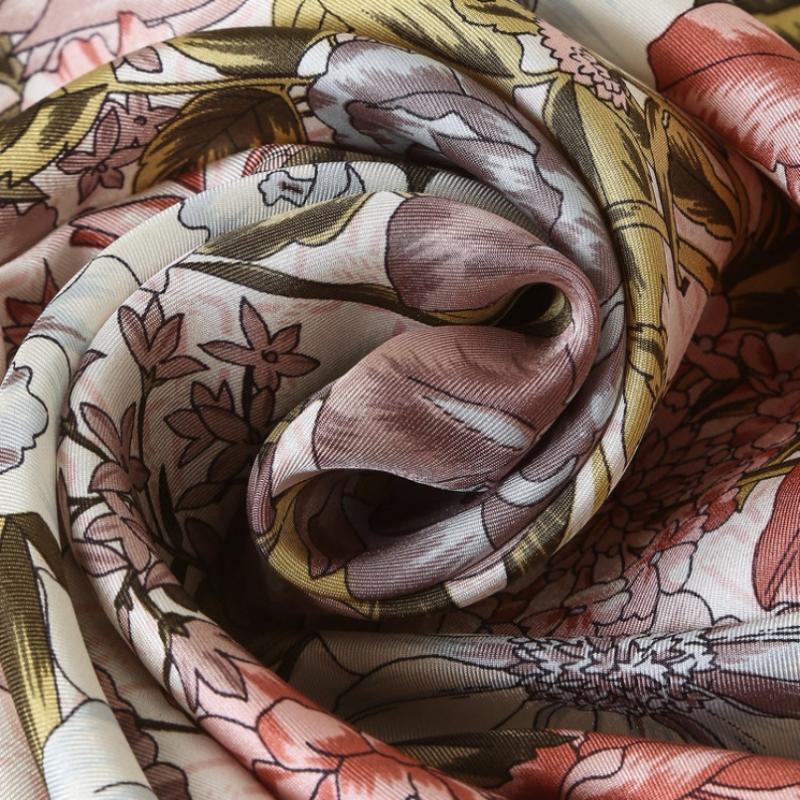 Daks Pink Winter Flower Silk Scarf Dcsc6e322p2