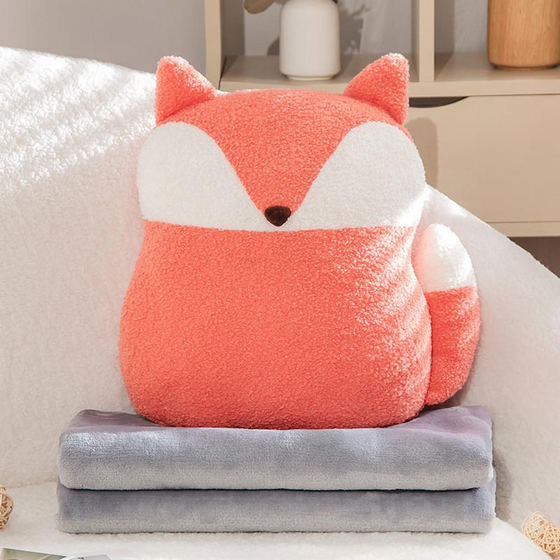

Toy Plush Penguin Whale Cute Fox Soft Cushion Blanket Twoinone And Practical красный