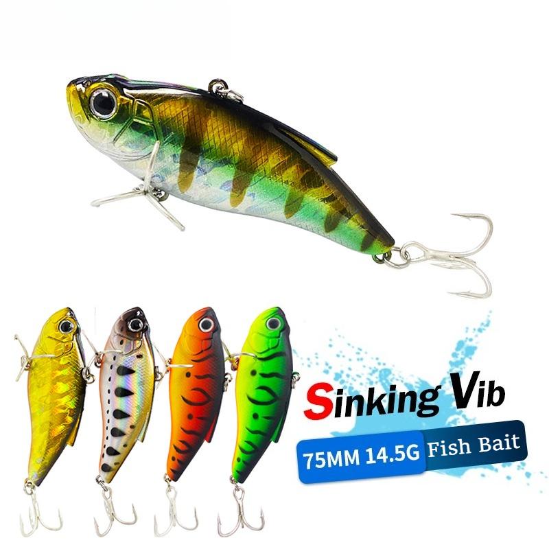 1pc Vibration Lipless Crankbaits Fishing Tide Saltwater Trolling Artificial Hard Bait 75mm 14.5g Sinking Fishing Lures VIB Lure