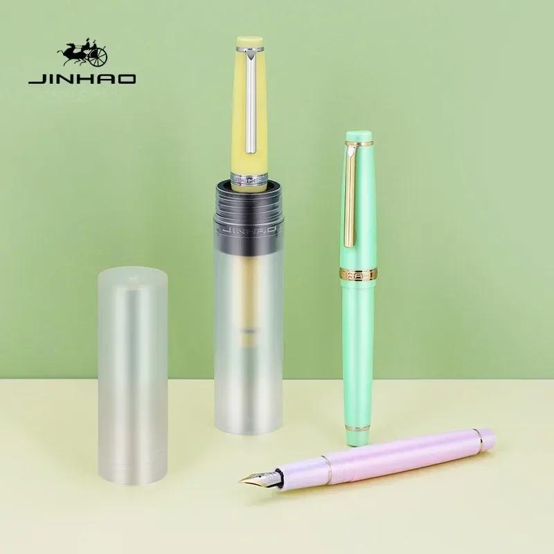 JINHAO 82 Fountain Pen Transparency Pen Spin Golden EF F M Nib Business Office School Supplies Ink Pens Stationery