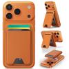 MagneticCard Holder Stand Leather Phone Back Wallet with Rotating Hinge Detachable Kickstand for iPhone Stick-on Desktop Stand for Credit Cards