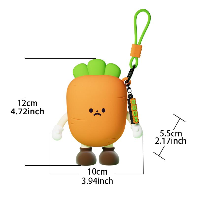Vegetable Series Soft Silicone Cute Cartoon Mini Coin Purses with Eggplant and Carrot Designs