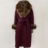 OFTBUY Wool Coat Women 2024 Autumn Winter Real Fox Fur Jacket Female Long Warm Natural Fox Fur Collar Fur Cuffs Coat Woolen Coat