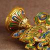 8 Pcs Painted Tibetan Engraved Eight Treasures Auspicious Statue Tantric Alloy Handicraft Buddhism Home Gift Desktop Decorative