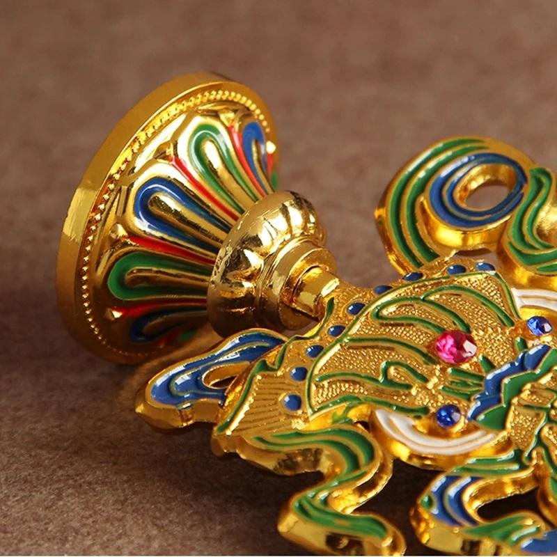 8 Pcs Painted Tibetan Engraved Eight Treasures Auspicious Statue Tantric Alloy Handicraft Buddhism Home Gift Desktop Decorative
