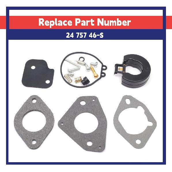 24 757 46-S Leak-Proof Carburetor Rebuild Kit Replacement for Kohler AM133201 CV22 CV23 CV675 CV680 SV710-SV740 for John Deere Z510A Z520A Z710A L130