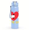 1PC Red Heart Cute Cat Mark 750ml Color Plastic Sports Water Bottle Leakproof Flip Straw Lid For Sports Office Home Use