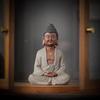 Zen Buddhist Ceramic Statue: Shakyamuni Buddha Desktop Ornament for Home Entrance Decor