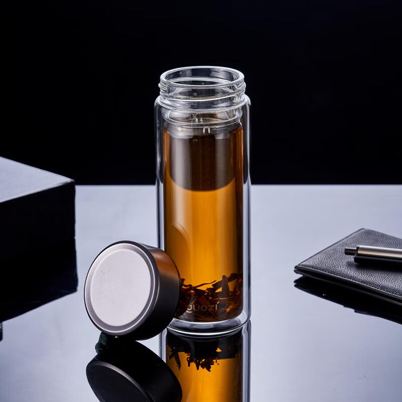 GUOZI Double Wall Glass Tea Infuser Mug