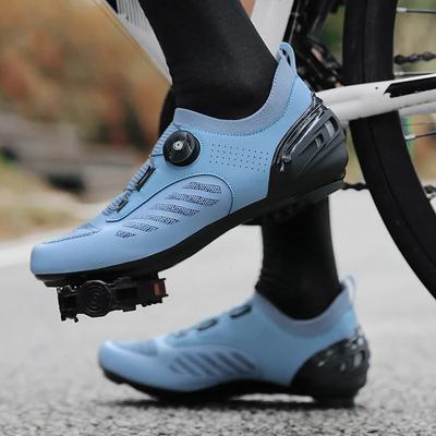 Buty rowerowe Szosowe Męskie Niebieskie Wyścigowe Samozaciskowe Oddychające Sneakersy Rower Górski