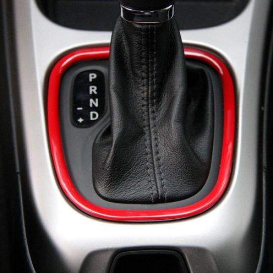 Central Console Gear Shift Frame Cover 1* For Jeep Compass 2017- Bright Red