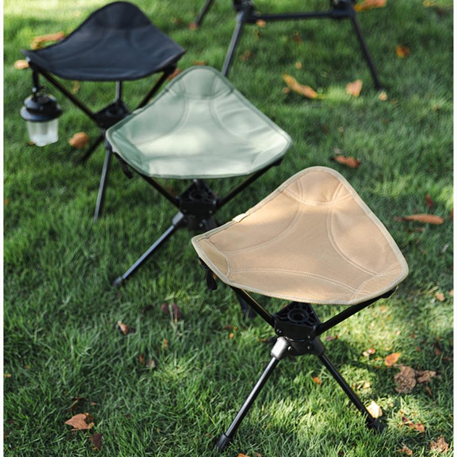 Outdoor Portable Folding Rotating Stool Aluminum Alloy Minin Chair Camping Fishing Chair Picnic Lightweight