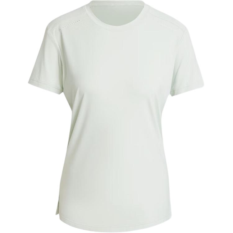 

Adidas Круглый вырез, прямой крой, однотонная спортивная футболка с коротким рукавом, женские топы, зеленый цвет JN9616 L