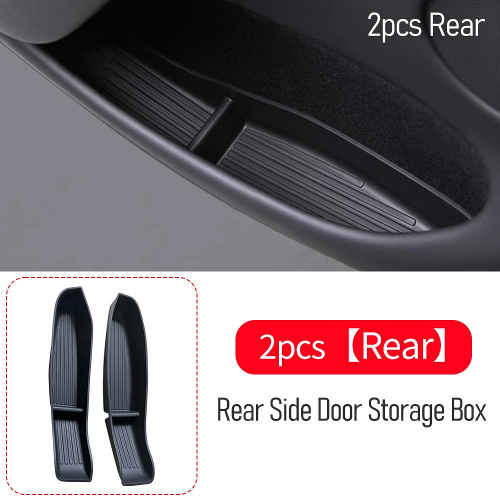 

For New Tesla Model Y 2025 2026 Launch Juniper Car Door Side Storage Box TPE Door Storage Organizer Tray Interior Accessories