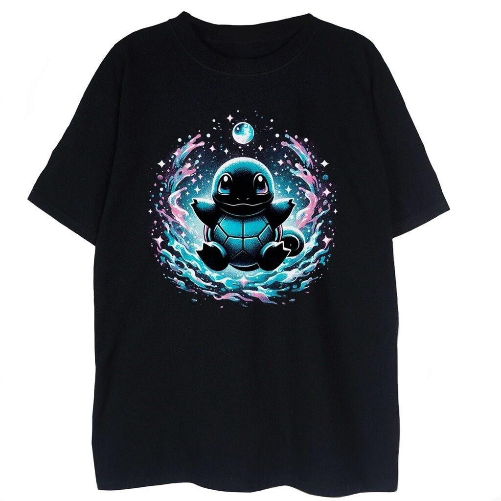

Anime Pokémon Squirtle Vintage T-shirt Men s and Women s Cotton Summer Clothing Breathable Fashion Round Neck Short Sleeve To... S разноцветный