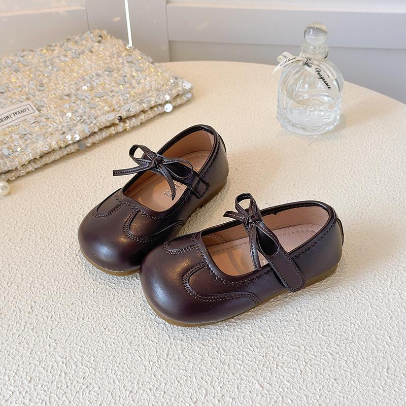 Baby Girl Small Leather Shoes 2025 Autumn New Baby Children Soft Sole Non-slip Toddler Shoes Girls Shallow Mouth Single Shoes