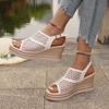New Summer Fashion Sandals Wedge-heeled Waterproof Platform Thick-soled Roman Platform-soled Sandals Large Size Women's Shoes