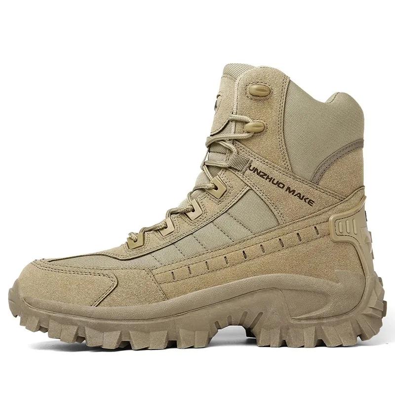 Fashion Men's Desert Combat Boots Outdoor Non-slip Tactical Boots Hiking Desert Ankle Hunting Shoes Work Safty Men Boots