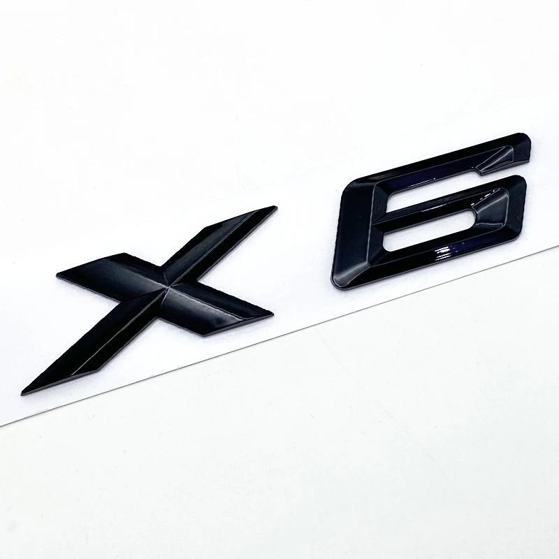 3D ABS Black Chrome Car Letters Rear Trunk Badge X6 Logo For BMW X6 Sticker Emblem X6 Lettering Accessories al2
