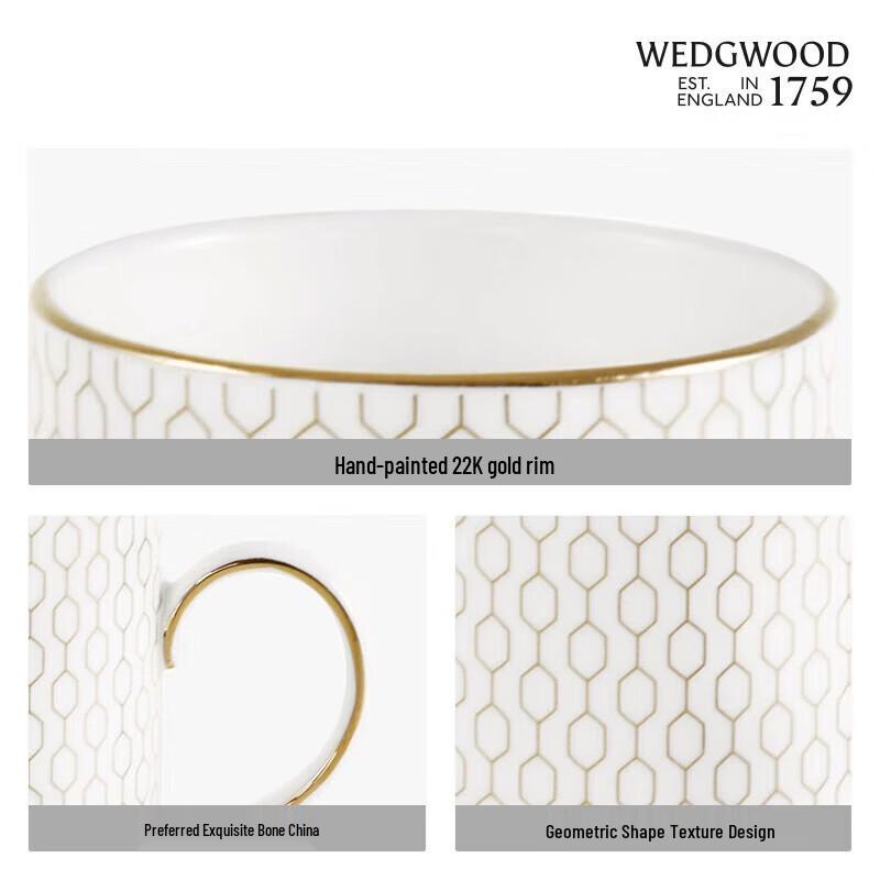 Wedgwood Golden Geometric Bone China Mug