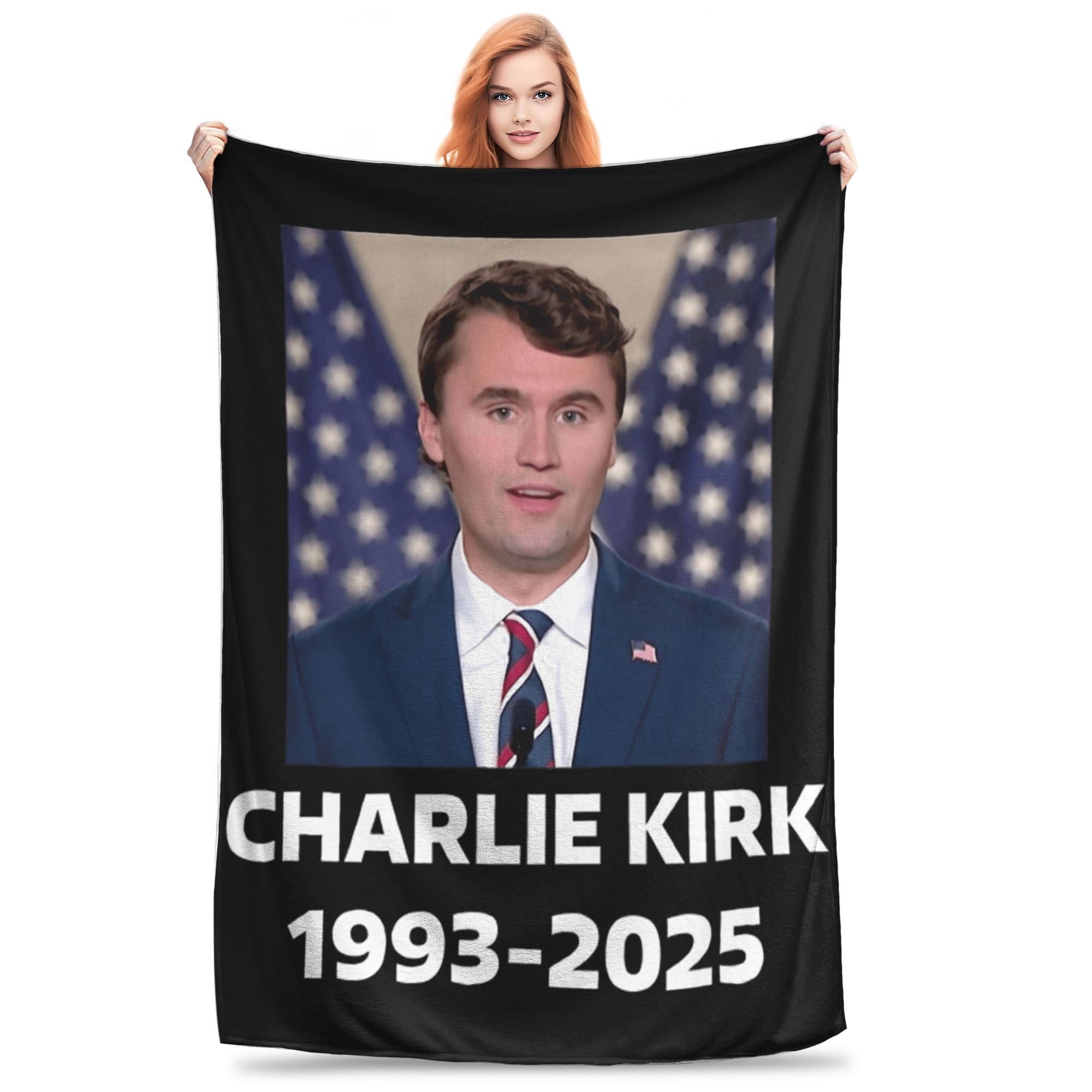 Charlie Kirk Shoot Blanket Quality Soft  Throw Blanket Winter Students Bedroom Novelty Bedspread 80x120cm