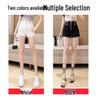 Women's High Waist Black Zipper Shorts - Autumn 2024 Fashion, Elastic Slimming A-line Booty Design, Casual Outerwear.
