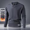 [Heavy Milan Cotton] Four In One Button Chinese Style Men's T-shirt Long Sleeve Spring and Autumn