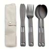 6-Piece Stainless Steel Outdoor Tableware Set Durable Portable and Easy To Clean Cutlery for Camping Picnic
