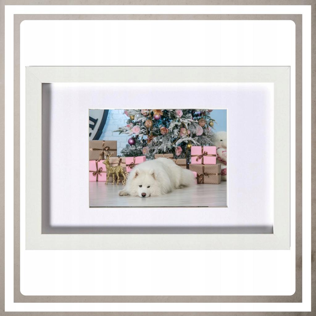 Hluboký rámeček box 3D 35x45 cm pro mechové řemesla na fotografie barva bílá
