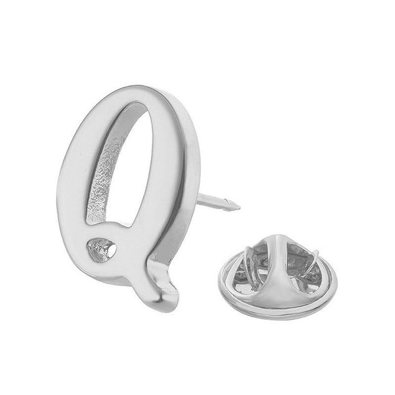 

Высококачественная классическая брошь-буква от A до Z серебристого цвета из металла, мужской значок на лацкан, женская шляпа, шарф, значок для рюкзака, ювелирное изделие Q