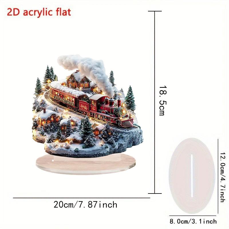 Acrylic Christmas Ornament Seasonal Santa Claus Ornament 2d Acrylic Santa Claus 2d Reindeer Desktop Decoration For Home Decor