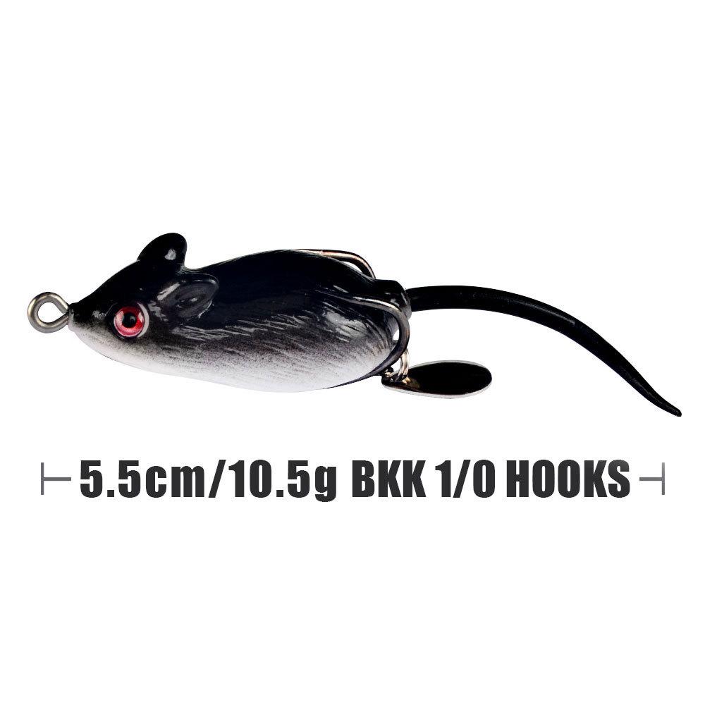 

3D приманки для ловли мышей 2,16 дюйма/5,5 см/10,5 г Мягкая приманка для ловли рыбы Topwater 4#