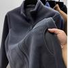 Men's Double-Sided Fleece Hoodie Jacket - Anti-Cold, Thickened, Solid Color, Stand Collar.