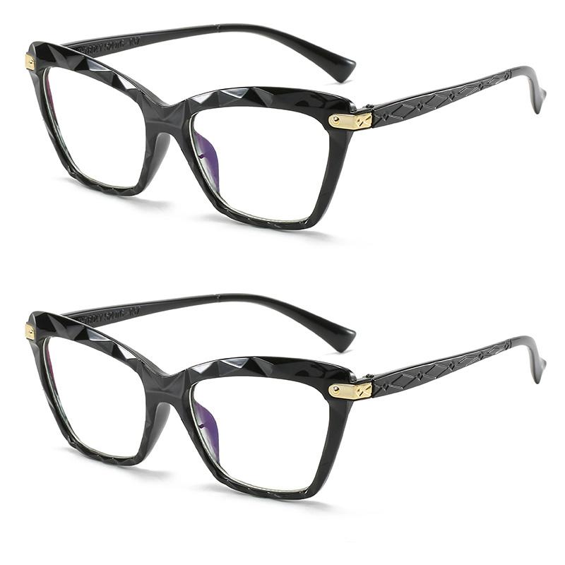 2PCS Anti Blue Light Glasses Exquisite Cat Eye Eyewear Women Men High Quality Eyeglas Blue Light Blocking Man Lady Eyeglasses